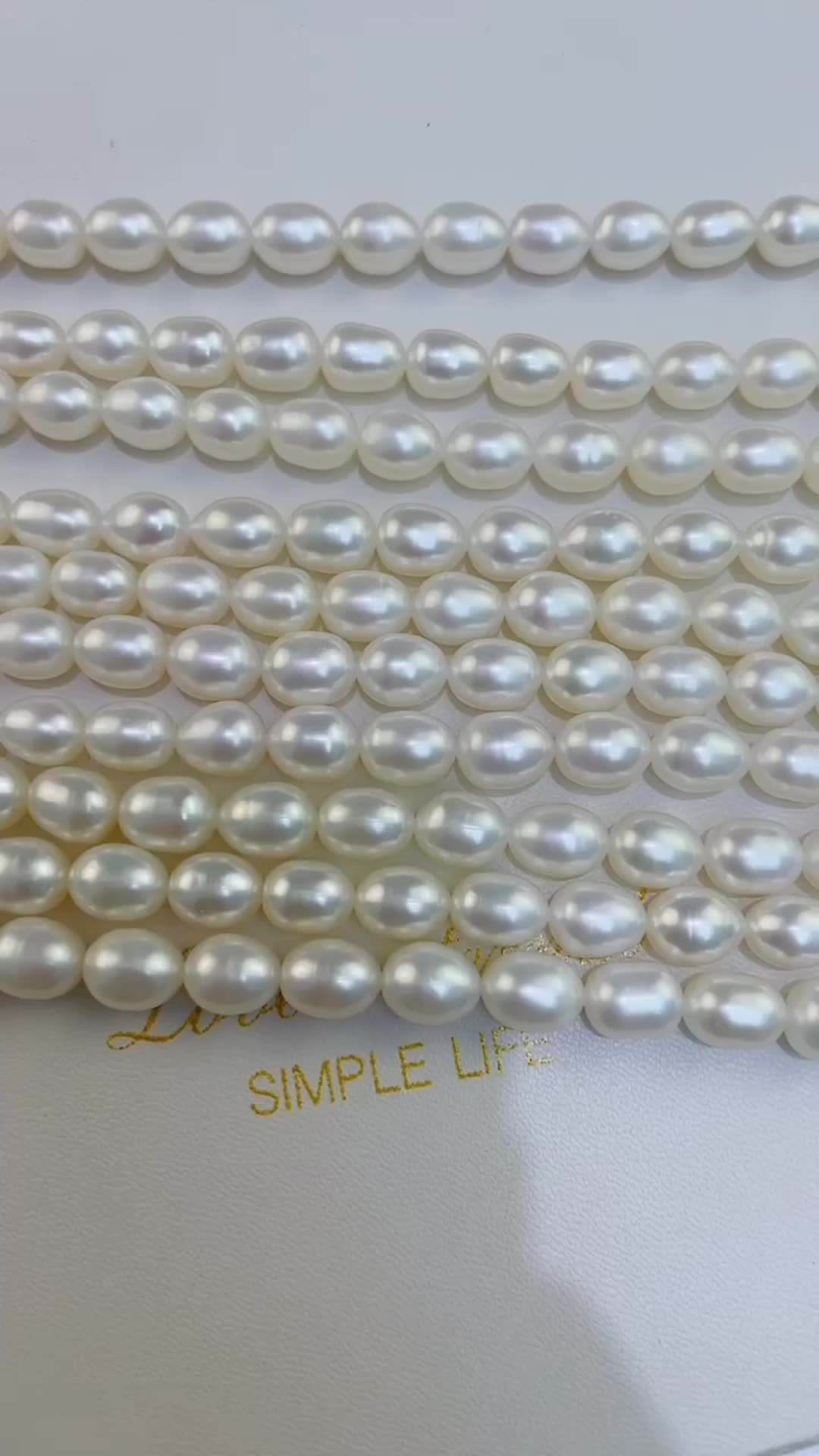 Rice Freshwater pearls strands wholesale natural pearl strands wholesale